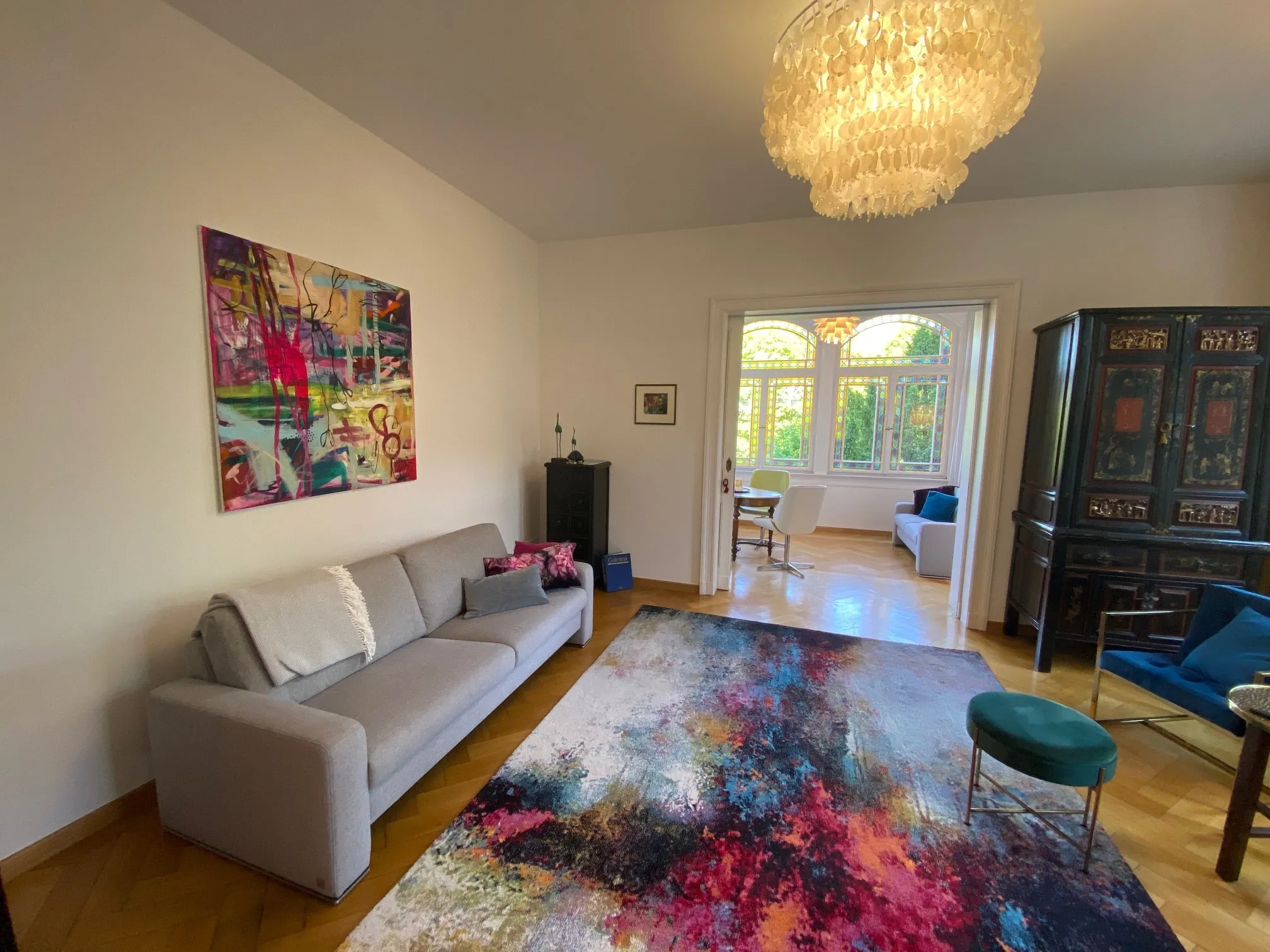 Wohnzimmer von Apartment 1 der Helsinki Apartments Erfurt